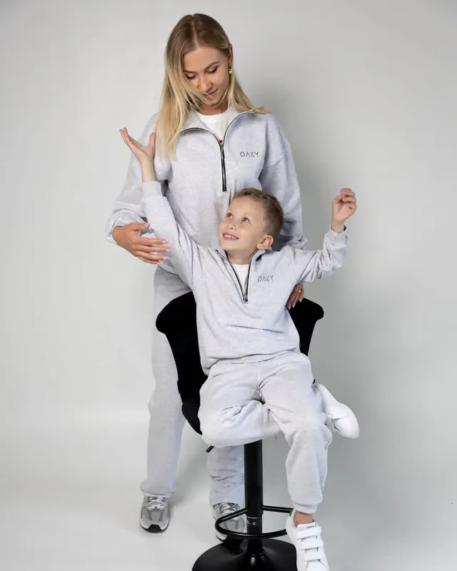 Mamai ir vaikui kostiumėliai ZIP COLLAR Melange