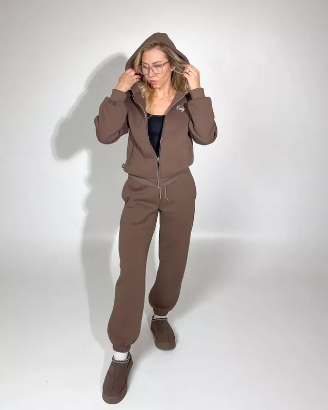 Laisvalaikio kostiumas ZIP HOODIE (joggers) Cappuccino