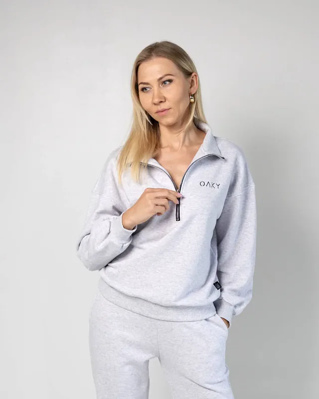 Moteriškas džemperis ZIP COLLAR Melange — 1 nuotrauka