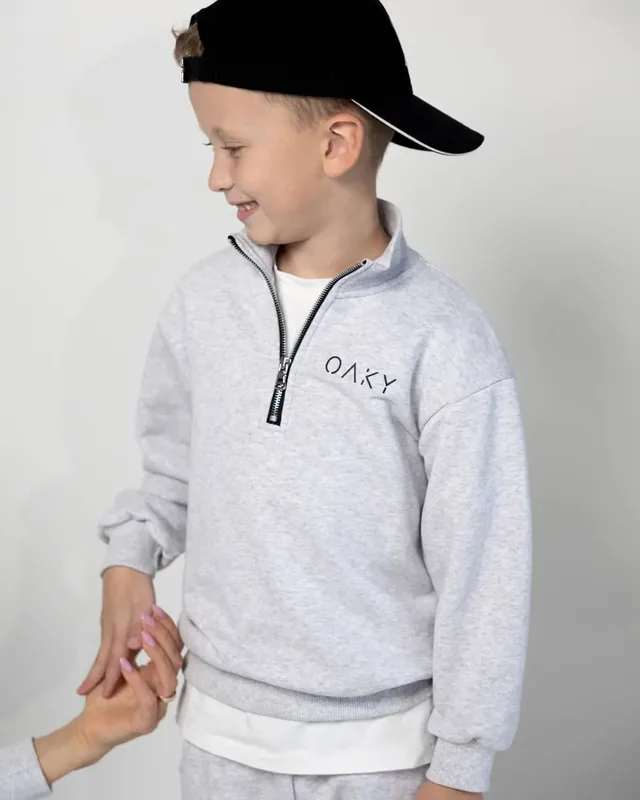 Vaikiškas džemperis ZIP COLLAR Melange