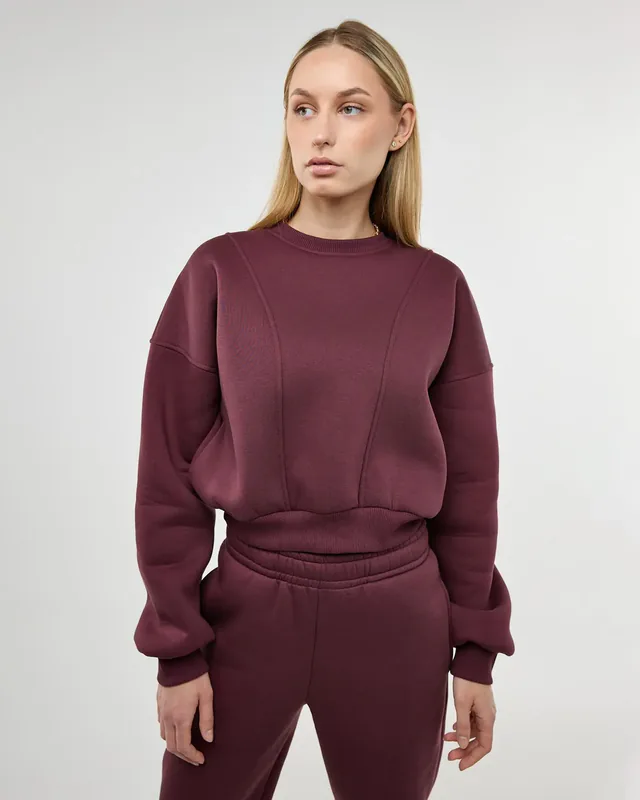 Džemperis CROP SWEATSHIRT Wine mood — 1 nuotrauka