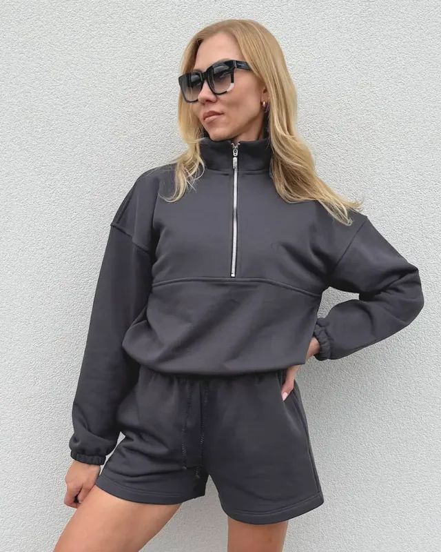 Moteriškas džemperis ZIP Adjust Graphite — 1 nuotrauka