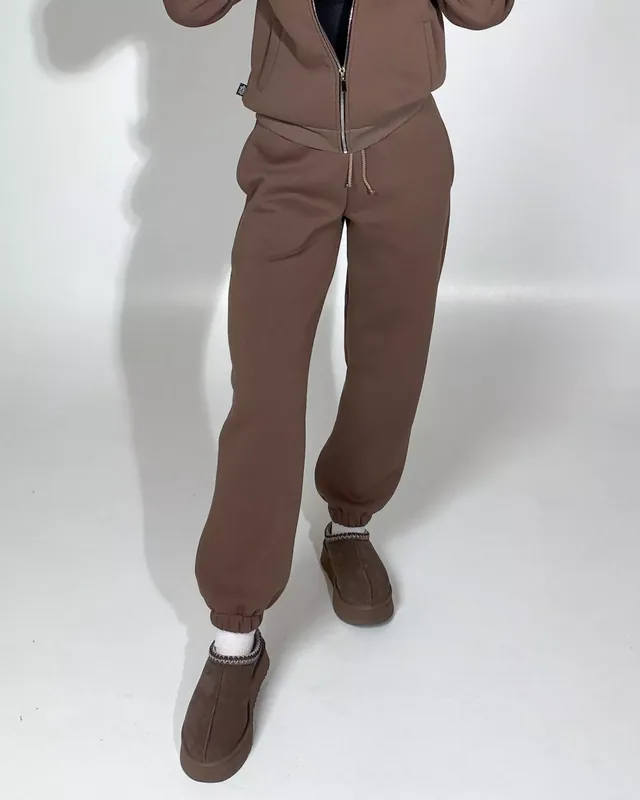 Moteriškos kelnės JOGGERS Cappuccino