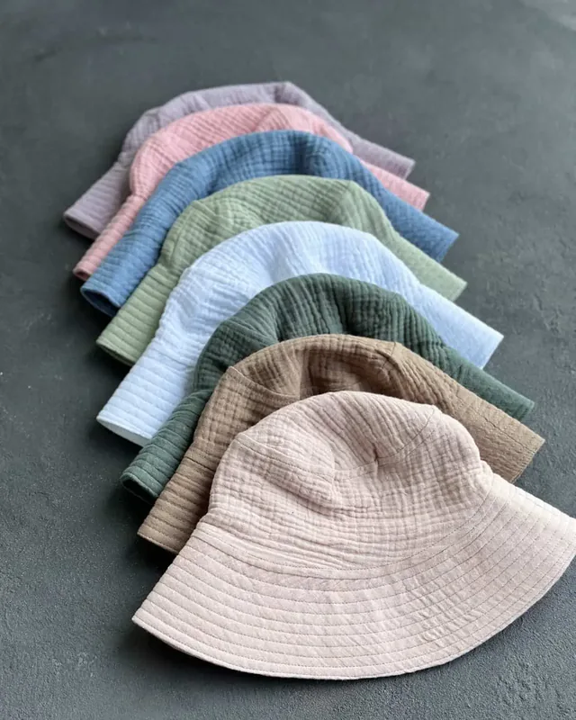 Muslino vasarinė kepurė (8 spalvos) — 1 nuotrauka