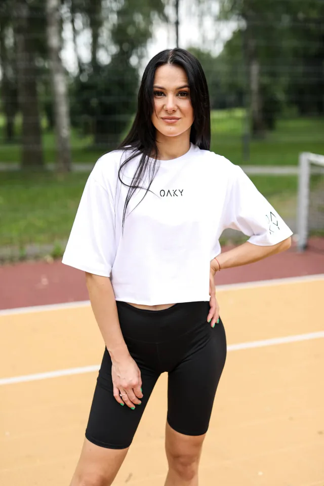 Crop marškinėliai White — 1 nuotrauka
