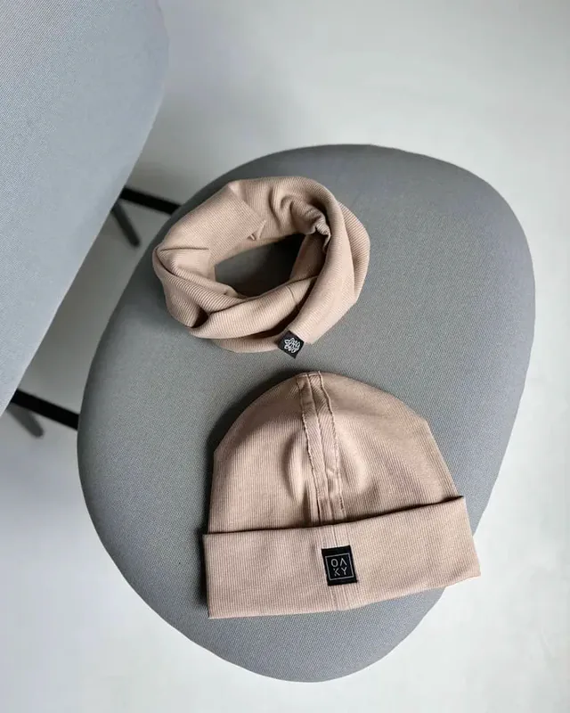 Kepurė su mova/kaklaskare Beige — 1 nuotrauka
