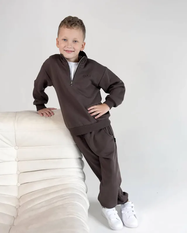Vaikiškas kostiumas ZIP COLLAR Coffee