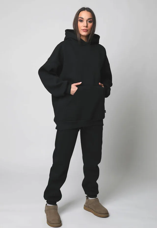 Moteriškas laisvalaikio kostiumas HOODIE Black — 1 nuotrauka