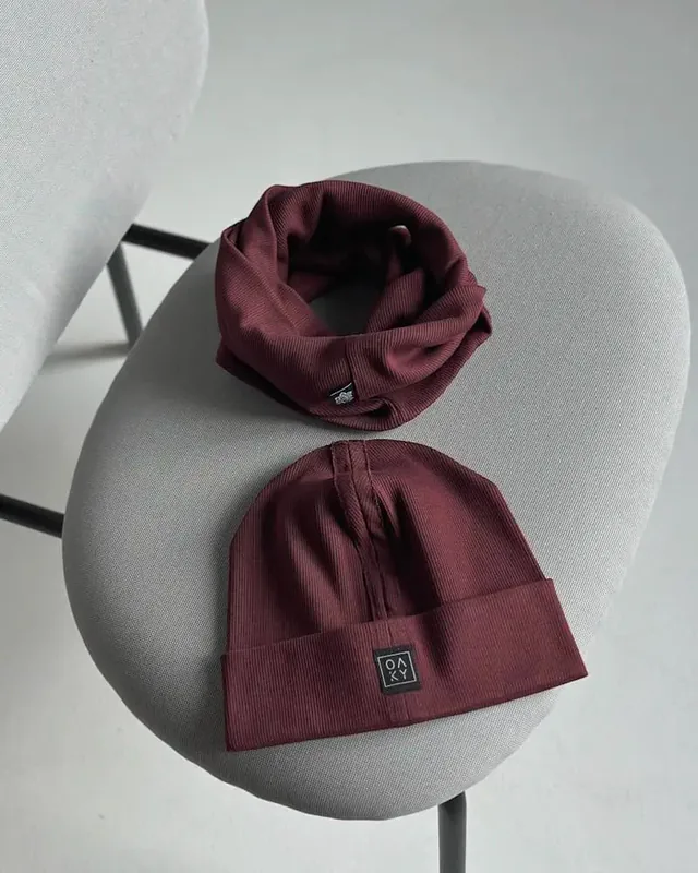 Kepurė su mova/kaklaskare Burgundy