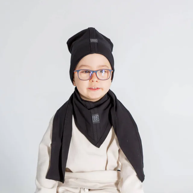 Džersio kepurytė su kaklaskare BLACK — 1 nuotrauka