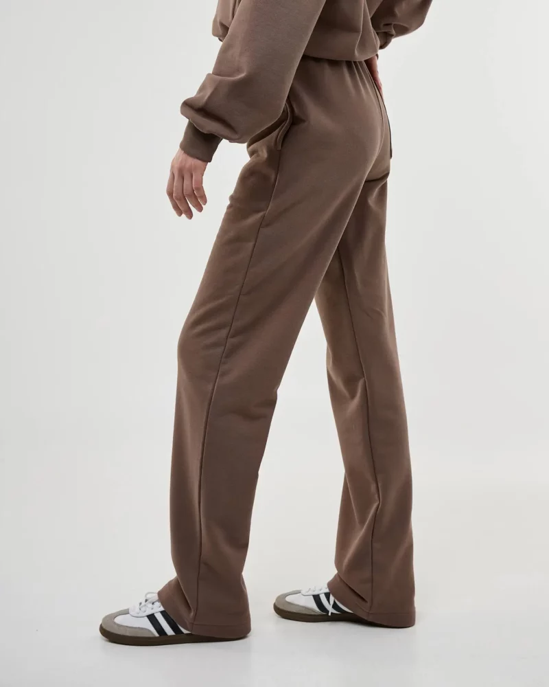 Moteriškos tiesaus modelio pants kelnės rudos spalvos