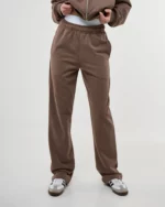 Moteriškos tiesaus modelio pants kelnės rudos spalvos