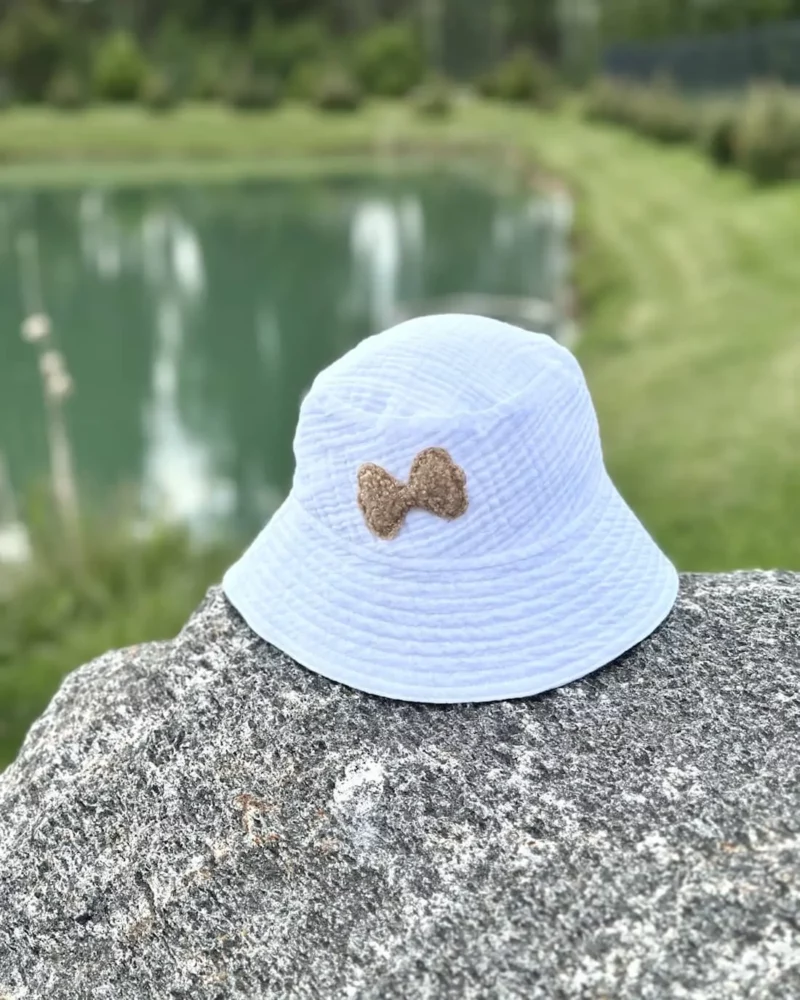 Vaikiška Muslino kepurė Kaspinėlis Balta vasarinė