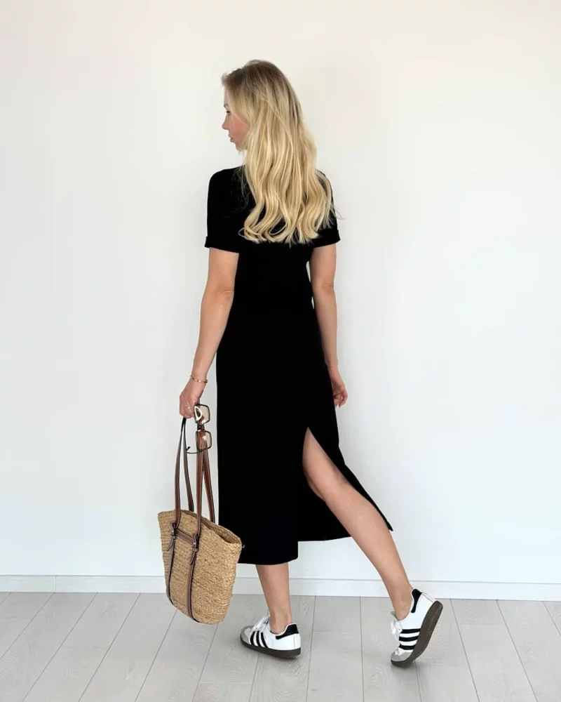 ilga juoda moteriska suknele