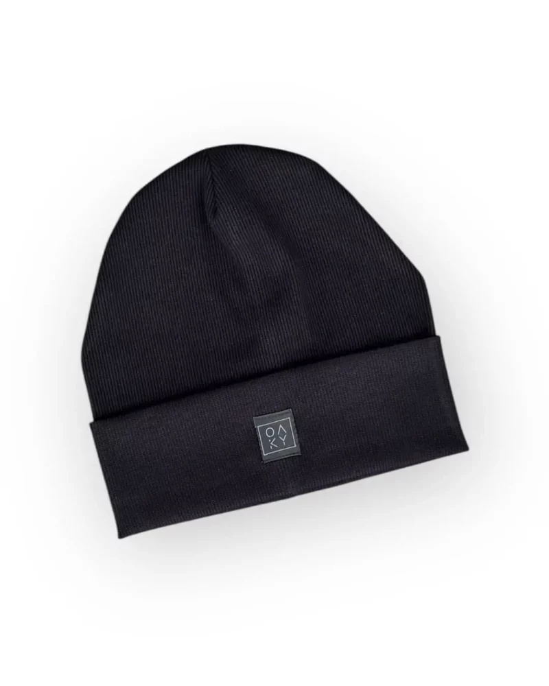 rib kepurė juoda