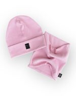 Vaikiška rib kepurė su mova rožinės spalvos