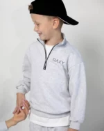 Vaikiškas melange džemperis su užtrauktuku