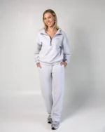 moteriškas kostiumas zip melange