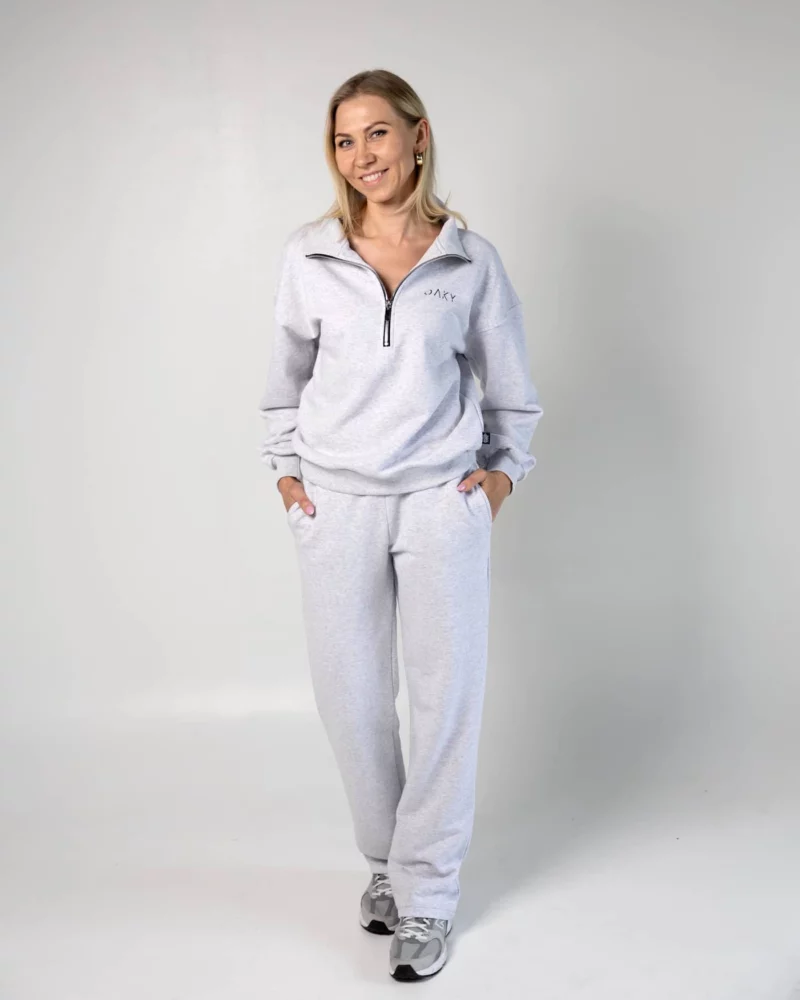 moteriškas kostiumas zip melange