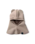 Vaikiškas žieminis šalmukas su ausytėmis kakavinis