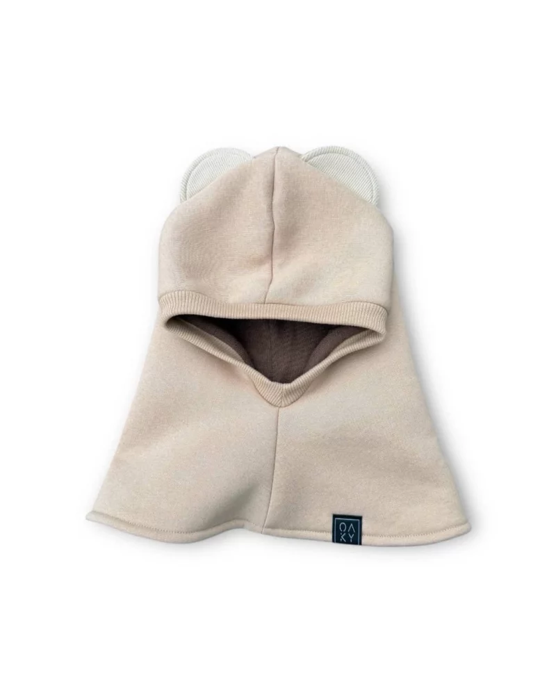 Vaikiškas žieminis šalmukas su ausytėmis Nude