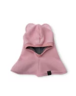 Vaikiškas žieminis šalmukas su ausytėmis rožinis