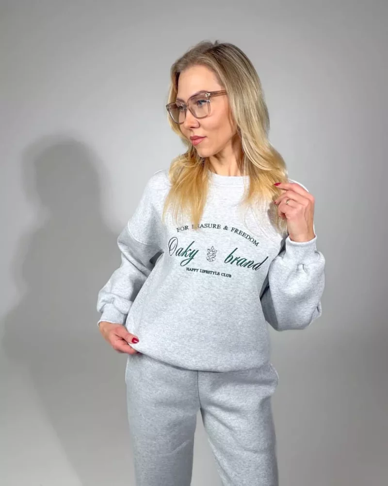 moteriskas dzemperis be kapisono pilkas melange