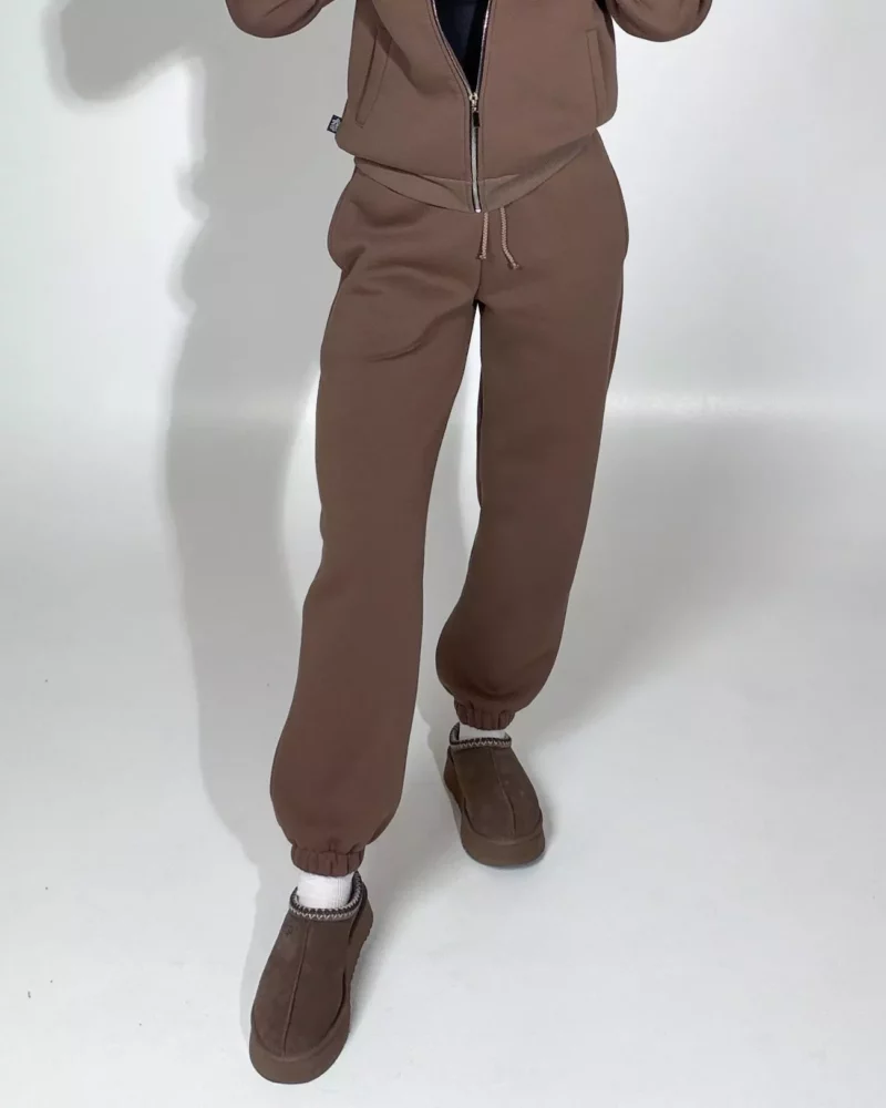 moteriskos joggers rudos laisvalaikio kelnes